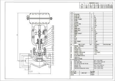 DN25 Válvula de control de accionamiento neumático 10P11Y-DNx2516Z-L112C-C (cuerpo CF8, asiento SS304) con posicionador YT-1000, entrada 4-20mA, Ex
