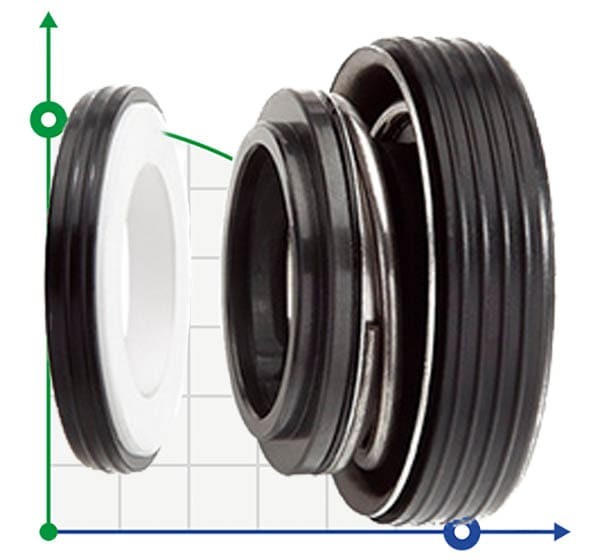 Mechanical Seal R-SB 12, SIC/SIC, NBR, 304