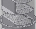Тарілка клапанна колонна 1500 мм, товщина 3 мм, клапан 2 мм, H - 250 мм, AISI 321