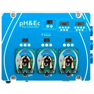 Гідропоніка, гідропонічна система PROSYSTEM AQUA контролю pH&Ec Plus Controller, 0-4 л/год (насос pH та 2 насоси для добрив)
