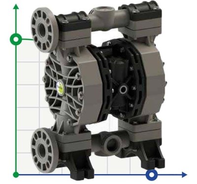 Пневматический мембранный насос плавиковой кислоты PHOENIX P400 PP HYTREL+PTFE, 380 л/мин