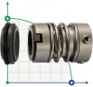 Торцевое механическое уплотнение R-706E 16, CAR/TC, VITON, 304