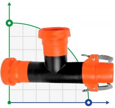 Conector TE de 125 mm/110 mm 125 mm