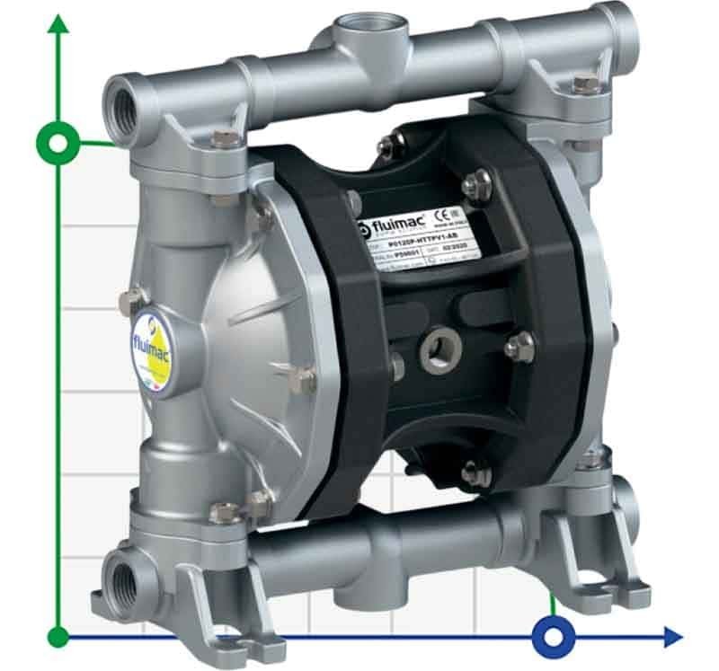 Пневматический мембранный насос для клея PHOENIX P55 ALU HYTREL+PTFE, 55 л/мин