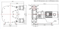 Pompe à tuyau industrielle JXHIN-32-CI+Titanium-F-NR-P, 1.65 m3/h, 1,5 kW, 16 bar, 380V