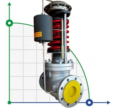 Zawór redukcyjny DN100, korpus WCB, wlot ciśnienia 5 bar, wylot 3 bar, para, 1300 kg/h