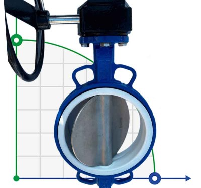 PN6 DN200 Задвижка Баттерфляй, чугунный корпус, диск AISI 304, Seat: PTFE