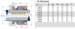 PTFE Faltenbalgdichtung  R-152Т 30, PTFE/CER, PTFE