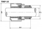 Торцевое уплотнение для Grundfos R-706F 12, TC/TC, VITON, 316