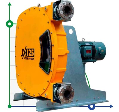 Przemysłowa pompa wężowa JXHIN-125-CI+SS-F-NR-P, 66 m3/h, 22 kW, 16 bar, 380V