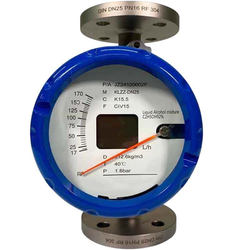 DN25 Расходомер ротаметр из нержавеющей стали KLZZ PN16 (liquid Alcohol mixture C2H5OH 92%), 17-170 l/h, 4-20mA, Ex