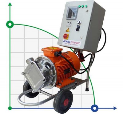 Pumpe AlphaDynamic AD40.1/04/TR/DRP 2,2 kW Impeller mit Frequenzumrichter, auf Wagen, mit Trockenlaufschutz