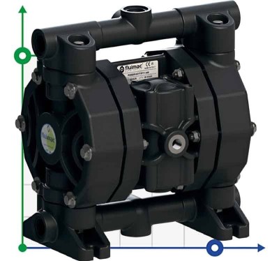 Пневматичний мембранний насос для оцтової кислоти PHOENIX P60 PVDF SANTOPRENE+PTFE, 65 л/хв