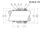Sello mecánico Hilge R-HLG 19, L, SS/CAR, EPDM, 304, 2H
