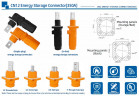JC-CN12-S-03-LM, 300A, 1500V DC коннектор гнездо для аккумулятора гаечный тип, черный
