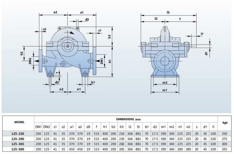 BSC4 125-365A/B, (1500) - насос двустороннего входа