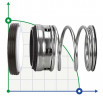 Торцевое механическое уплотнение R-T1 1.3/8, TC/TC, VITON, 304, WG