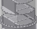 Тарелка клапанная колонная 1400 мм, толщина 3 мм, клапан 2 мм, H - 340 мм, AISI 321