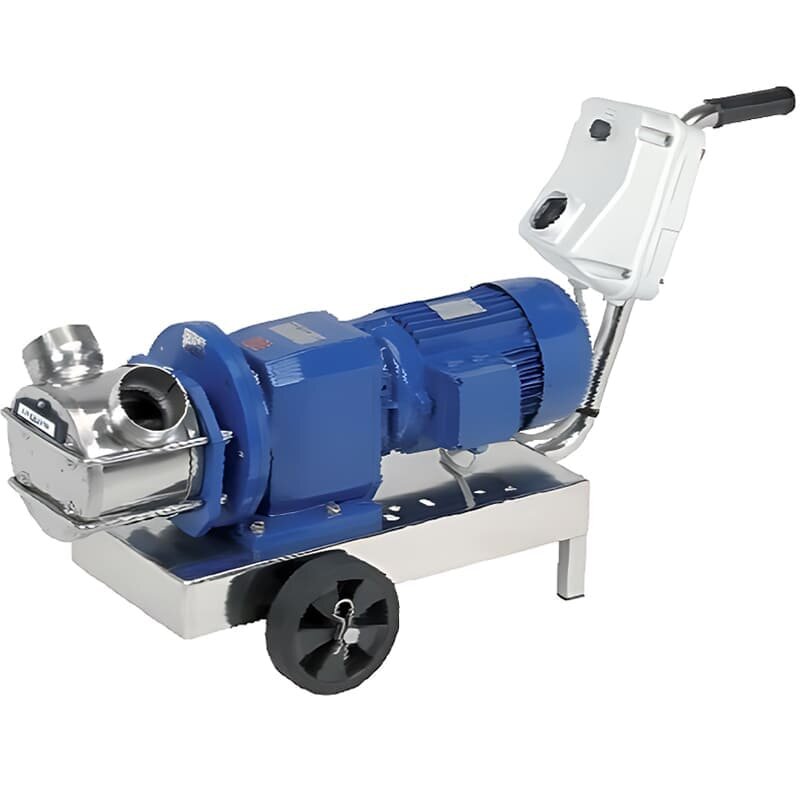 Bomba impulsora para cola LIVERANI RID MAXI 80 NR TF 4.0kW, 470rpm, 380V con reductor, sobre carro con panel de control CE, protección func. en seco