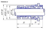 Sello mecánico Grundfos R-706H (CR) 16, SIC/SIC, EPDM, 304