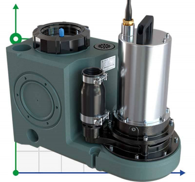 Канализационная установка для подъема сточных вод с измельчителем и пультом управления AIZL-SC750W, 15,5/13,5, 0,75 кВт, 220V, 2800 об/мин