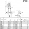 Багатоступеневий насос EVXE20/14, 18,5 кВт, 28,8 м3/год, 244м, 380V/T, AISI 304 (EBARA EVM)
