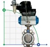 PN6 DN100 Засувка Батерфляй, корпус і диск AISI 304, PTFE з пневмоприводом Ex одинарної дії (з пружиною), позиціонер 4-20MA