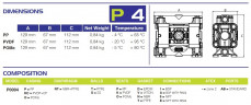 Пневматичний мембранний насос PHOENIX P04 POM NBR+PTFE, 4 л/хв