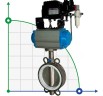 PN6 DN150 Vanne papillon, corps et disque AISI 304, PTFE, Double effet Actionneur pneumatique Ex+positionneur 4-20MA
