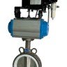 PN6 DN150 Vanne papillon, corps et disque AISI 304, PTFE, Double effet Actionneur pneumatique Ex+positionneur 4-20MA