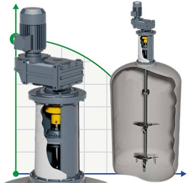 Mélangeur agitateur GREATWALL MIXERS série GMP avec arbre parallèle puissance jusqu'à 315 kW 1~400 tr/min