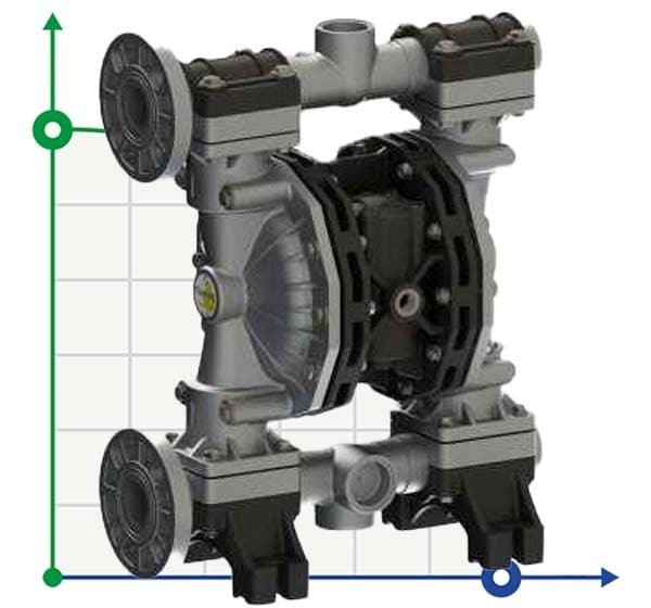 PHOENIX P400 ALU SANTOPRENE+PTFE Pneumatikpumpe, 380 l/min