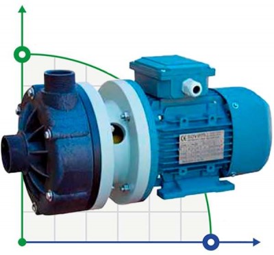 Pompe centrifuge horizontale MV 110, PVDF, EPDM, A, monophasée