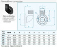 DN65/PN6 Колено Dreno N1, фланцевое соединение под шланг, чугунный корпус GG25