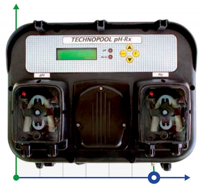 Подвійний перистальтичний насос для дозування AQUA PDP TECHNOPOOL PH-RX 1,4-1/1,4-1 SANTOPRENE/SANTOPRENE 230V BLACK