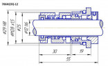 Торцевое уплотнение для Grundfos R-706H (CR) 22, SIC/SIC, VITON, 316