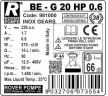 Pompe à engrenages BE-G 20 CV 0,6 pour huile synthétique