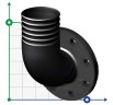 DN65/PN10 Колено Dreno N5, фланцевое соединение под шланг, чугунный корпус GG25