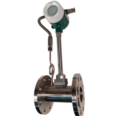 DN65 Stainless steel vortex flow meter KLUGB DN65/PN16 RF DIN flange, for steam, 0,3-3 t/h, <1.6 MPa, <250°C, 4-20mA, ExdIIBT6