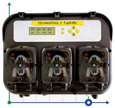 Потрійний перистальтичний насос для дозування AQUA PDP TECHNOPOOL 3 TT-PH-RX 1,4-1/1,4-1/1,4-1 SANT/SANT/SANT 230V BLACK