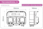 Dreifache Schlauchdosierpumpe AQUA PDP TECHNOPOOL 3 TT-PH-RX 1,4-1/1,4-1/1,4-1 SANT/SANT/SANT 230V SCHWARZ