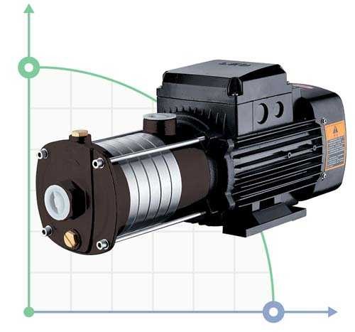 Poziomy pompy wielostopniowe 0.55kVt Qmax Hmax 35m 60l / min, stal Leo3.0