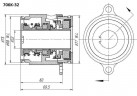 Картриджне ущільнення Grundfos R-706K 32, SIC/SIC/SIC/SIC, VITON, 304