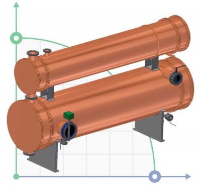 Рекуперативный кипятильник (испаритель) бражной, эпюрационной, разгонной, укрепляющей, сивушной, кол