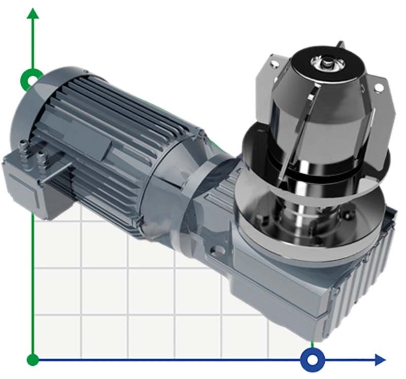 Hygienic mixer with magnetic drive GREATWALL MIXERS with bottom entry MTS series power up to 7.5 kW 40~360 rpm