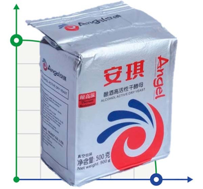 Дрожжи спиртовые Angel Ethanol Red Thermal Tolerance Alcohol Active Dry Yeast, упаковка - 0,5 кг
