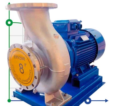 TKHW 200/345-55/4 (346/38), 55 kW, AISI 304, 1480 horizontale Pumpe aus rostfreiem Stahl
