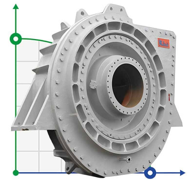 Шламовий насос для земснаряда WN, 200-1200 мм, 600-25000 м3/год, 20-67 м