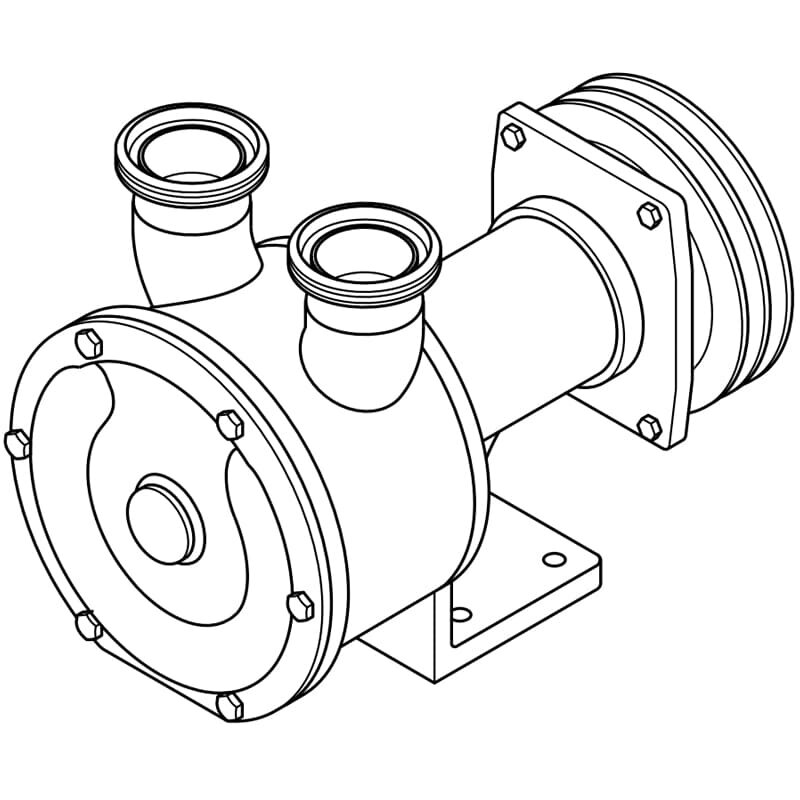 Vortexpumpe für Säuren LIVERANI SPECIAL 60 Inox 2 FM 24V, 350 l/min, AISI 316, ohne Motor