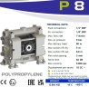 FLUIMAC PHOENIX P08 Pompe pneumatique à membrane PP NBR+PTFE, 7 l/min pour le pompage de liquides visqueux